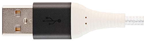 Monoprice ניילון קלוע USB C ל- USB כבל 2.0 - 6 רגל - לבן | סוג C, עמיד, מטען מהיר עבור סמסונג גלקסי